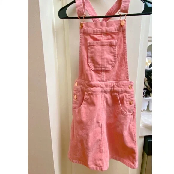 art class Dresses Nwot Girls Blush Pink Corduroy Overall Dress